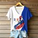 thumbnail image 1 of Women's Football Graphic T-Shirt,V-Neck Short Sleeve Graphic Print T-Shirt, Lightweight Summer Casual Soft Top for Everyday Wear for Soccer Tournament 2026 Hot Pink Size: S, 1 of 4