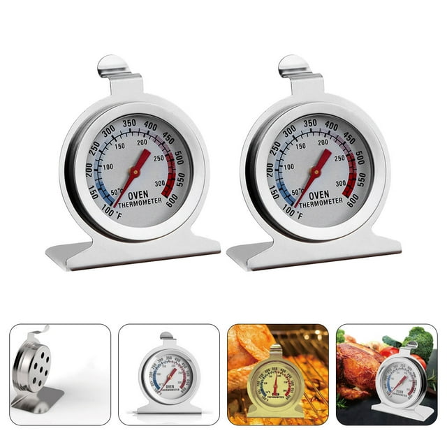 Raindrops 2Pcs Stainless Steel Kitchen Thermometers for Oven Bbq Baking with Wide Temperature Range