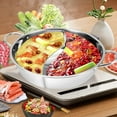 thumbnail image 6 of deevoka Chinese Hot Pot Cooker Pot Kitchenware Cookware Stockpot Two Flavor Soup Pot for 30cm, 6 of 9