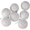 thumbnail image 2 of Northlight 7ct Iridescent Bristled Christmas Ball Ornament Set 2.25" - White/Pink, 2 of 3