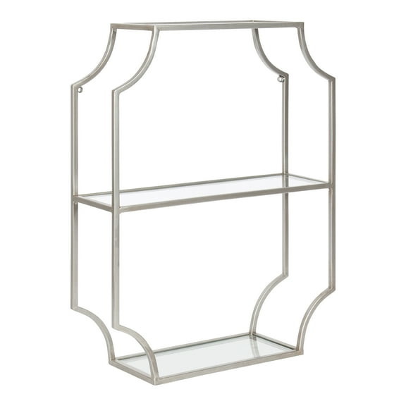 Kate and Laurel Ciel Metal Wall Shelf, Silver 18x24