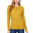 thumbnail image 5 of MixMatchy Women's Long Sleeve Eight Button Closure Henley Thermal Knit Top, 5 of 5