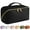Black, variant on iMucci Large Capacity Travel Cosmetic Bags for Women - Portable PU Leather Waterproof Makeup Bag with Handle and Divider, Flat Lay Cosmetic Case Makeup Organizer Bag Toiletry Bag