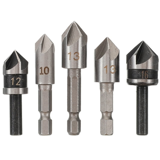 GOOHOCHY Juego de 5 brocas avellanadas para trabajar la madera, herramientas y equipos. Broca avellanada para trabajar la madera.