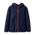 thumbnail image 1 of Jackets for Girls Full Zipper Soft Hoodie Sweatshirt Solid Color Navy Teen Girl Fall Tops ,4-5 Years, 1 of 2