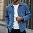 thumbnail image 6 of Jalioing Mens Corduroy Jacket Vintage Casual Long Sleeve Collared Button Down Jacket Business Fashion Solid Outerwear, 6 of 7