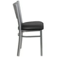 thumbnail image 6 of BizChair 2 Pack Silver Slat Back Metal Restaurant Chair - Black Vinyl Seat, 6 of 8