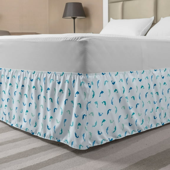 Ambesonne Multi-color Wrap Around Microfiber Bed Skirt, Queen