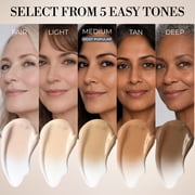 LUMINESS Liquid Mirage 3PC Kit - Color Changing Foundation with SPF 50 Primer & Makeup Brush, Hydrating & Lightweight Face Makeup, 4 in 1 Liquid Foundation, Concealer & Moisturizer (Medium)