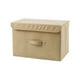 thumbnail image 3 of UKAP Contenedores de almacenamiento de tela para el hogar plegables con tapas de manijas Caja plegable Organizador de contenedores de lino, 3 of 4