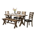 thumbnail image 1 of Topline Home Furnishings Rustic Wooden 6pc Dining Set, 1 of 5