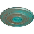 thumbnail image 3 of 30"OD x 2 1/4"P Dylar Ceiling Medallion (Fits Canopies up to 6 1/4"), Hand-Painted Copper Green Patina, 3 of 6