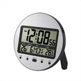 thumbnail image 2 of Reloj Despertador con Calendario Digital de Pared o Escritorio, con Ajuste Automático, Funciona con Pilas, 12 o 24 Horas, para Mesita de Noche de Dormitorio, Color Negro, 2 of 5