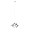 thumbnail image 3 of Contemporary 2 Light Metal 20" Ceiling Pendant with Chrome Accents, Silver, 3 of 4