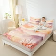 thumbnail image 4 of Manfei Retro Country Floral Full Size Sheets,Rustic Sunset Bed Sheets,Pink Orange Sheet Sets For Gir Kids,Ultra Soft Home Decor,4 Pieces, 4 of 7