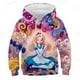 thumbnail image 1 of Sudadera con capucha de Disney para niños y niñas Alicia en el país de las Maravillas sirena gato de Cheshire sudadera con estampado de dibujos animados casual120 zhangmengya CONDUJO, 1 of 2