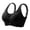 Black, variant on Women Front Side Buckle Lace Edge Without Steel Ring Movement Seamless Gathering Adjustment Yoga Sleep Large Bra Brown 6XL