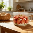 thumbnail image 3 of Household Glass Bowl Apothecary Jars Fruit and Trifle Clear Salad with Lid Snack Storage Container Small Food Simple, 3 of 6