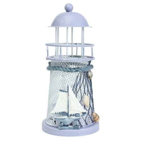 Butterfly Meadow Candlestick - Vintage Lighthouse Tealight Holder Candle Holder Mediterranean Style Decoration Lantern Candlestick Home Decor 5.7x2.6