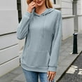 thumbnail image 2 of ZHOUCHANKIDS Slim Fit Women's Hooded Sweatshirt Women's Knit Hooded Pocket Hoodie for Everyday Comfort Blue M, 2 of 6