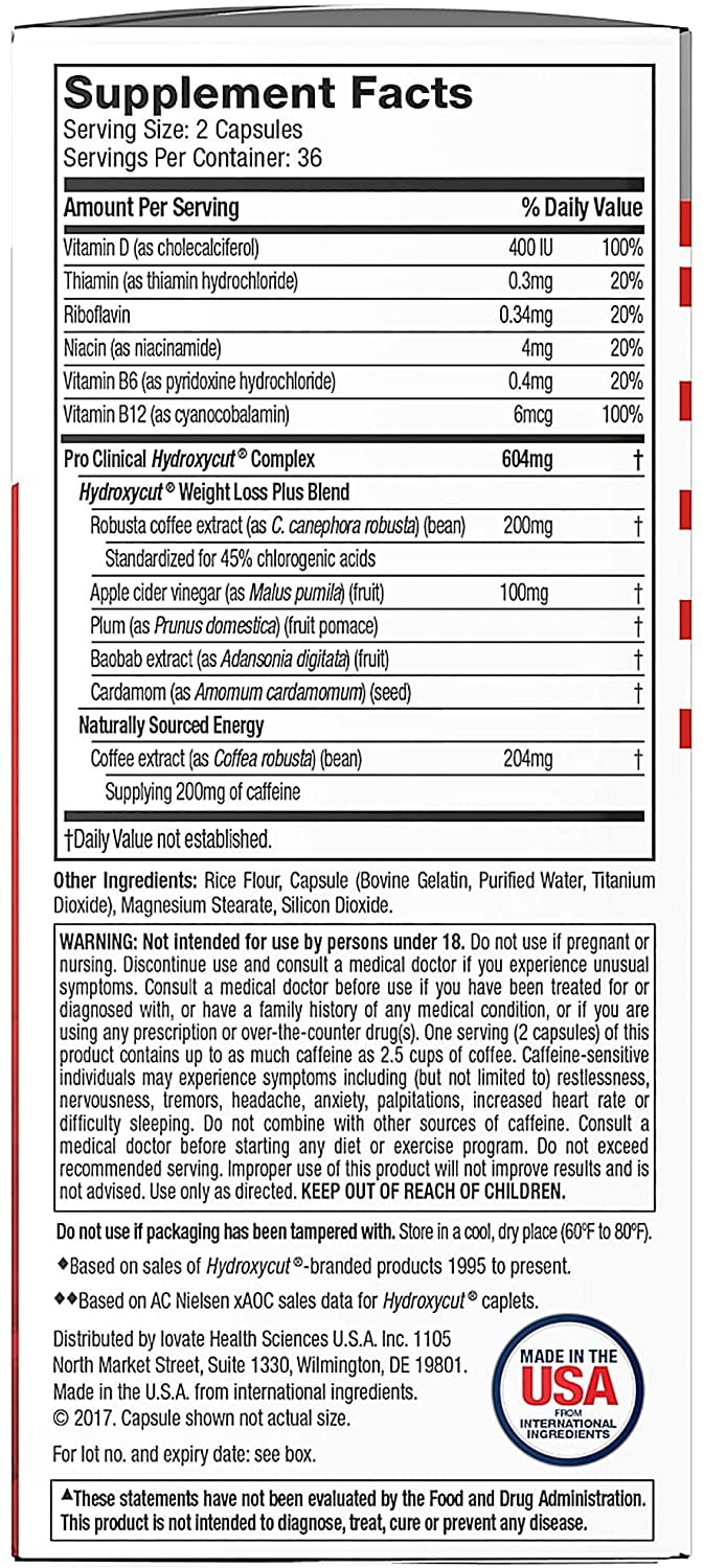 Pro Clinical Weight Loss Supplements with Apple Cider Vinegar, Burn Calories & Get Naturally Sourced Energy, 60 Pills