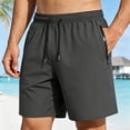 thumbnail image 2 of Quick Dry Shorts for Men Athletic Elastic Waist Pull-On Pockets Fashion Lightweight Style,Summer Mens Beach Shorts Ice Slik with Zipper Pockets, 2 of 9