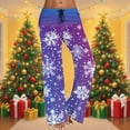 thumbnail image 2 of Edvintorg Wide Leg Yoga Pants for Women Fashion Christmas Printed Straight Loose Casual Trousers with Darwstring High Waisted Gym Pants Women Purple S, 2 of 6