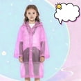 thumbnail image 2 of LIZENG Girls Clear Rain Jacket for Kids Reusable Waterproof Quick Dry Raincoat Children Lightweight Hiking Camping Rain Poncho, 2 of 4