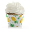 Big Dot of Happiness Tropical Pineapple - Summer Party Decorations - Party Cupcake Wrappers - Set of 12