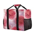 thumbnail image 2 of Large Capacity Handheld Storage Bag, Thickened Travel Organizer Bag for Picnic, Luggage & Clothing Red Gold Rose Petals, 2 of 6