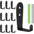 thumbnail image 1 of 10 Ganchos para Abrigos Brillar de Metal Retro Negro en Forma de L con 22 Tornillos, 1 of 5