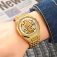 thumbnail image 3 of Forsining Reloj de Pulsera para Hombre con Eslabones de Acero Inoxidable, Dorado, 3 of 6