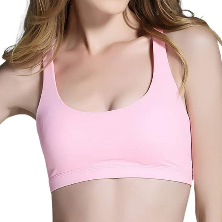 Odeerbi Sports Bras for Women 2024 Plus Size Ice Silk Cross Yoga Fitness  Sports Underwear Vest Purple 