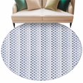 thumbnail image 2 of Blue Geometric Large Round Rug 8 FT, Non Slip Living Room Area Carpet, Modern Blue Ombre Abstract Art Plaid Washable Soft Circle Rug Non-Shedding Floor Carpet for Bedroom Office Dining Room, 2 of 9