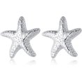 thumbnail image 6 of Solid 925 Sterling Silver Starfish Stud Earrings for Women Teens Beach Stud Earrings Sea Fish Earrings, 6 of 11