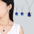 thumbnail image 5 of Cute Sea Turtle Pendant Necklace with Matching Earrings - Blue Crystal Alloy Jewelry Set, 45cm+5cm Adjustable Chain, 14x19mm, Gift Box Included, 5 of 5