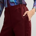 thumbnail image 3 of Women's INTEMPO™ Wide-Leg Mixed Media Pants Color: Burgundy Size: MEDIUM, 3 of 4