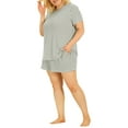 thumbnail image 4 of Agnes Orinda Women's Plus Size Short Sleeve Polka Dots Nightwear Pajamas Set, 4 of 6