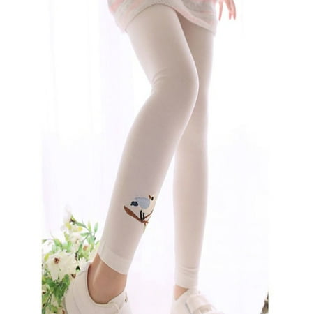 

Zupora Toddler Baby Girls Embroidered Bird Pattern Leggings Long Bottom Slim Pants