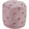 thumbnail image 1 of Meridian Furniture Harper Contemporary Velvet Ottoman/Stool in Pink, 1 of 4