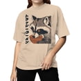 thumbnail image 2 of Ukiyo Block Print Trash Panda Women's Off-White T-shirt, 2 of 3