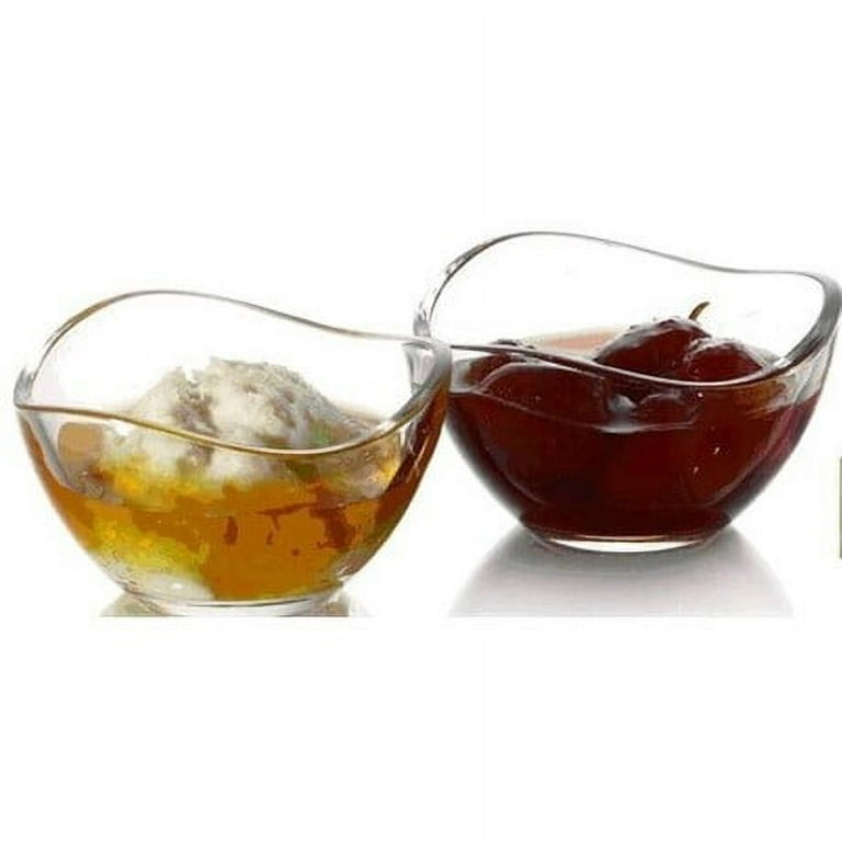 SQARR Mini Glass Prep Pinch Bowls, 3.5 inch 4 oz Clear Glass Bowls for Condiments, Small Glass Bowls, and Pinch Bowls