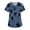 Dark Blue, variant on Scrubs For Women Tops, Plus Size Printed Scrub Working Uniform Tops V Neck Short Sleeve Tshirts Workwear Tee With Pockets Flare Pants For Women 4Th Of July Tops Outfits (M, Silver) ZMTing