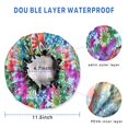 thumbnail image 3 of Shower Caps,Pioneer Flower Floral Print Pattern Waterproof Shower Cap for Women 4 Pieces,Double Reusable Hair Cover for Shower PEVA Elastic Stretch Hem, 3 of 7