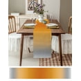 thumbnail image 3 of Table Runner Dresser Scarves 60 Inch Long, Orange Gray Gradient Minimalist Art Linen Dining Table Runners Modern Abstract Stripe Line Tabletop Scarf for Wedding Holiday Party Kitchen, 3 of 7