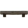thumbnail image 2 of Ekena Millwork 6"H x 10"D x 48"W Hand Hewn Faux Wood Fireplace Mantel Kit with Ashford Corbels, Natural Honey Dew, 2 of 10