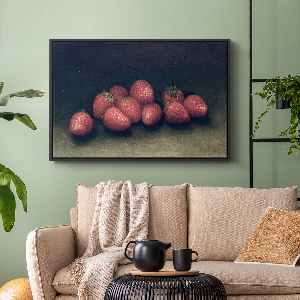 Vintage Botanical Print-XLVII By Wexford Home Framed in Black Wood Gallery Wrapped Canvas 17 in. x 25 in.
