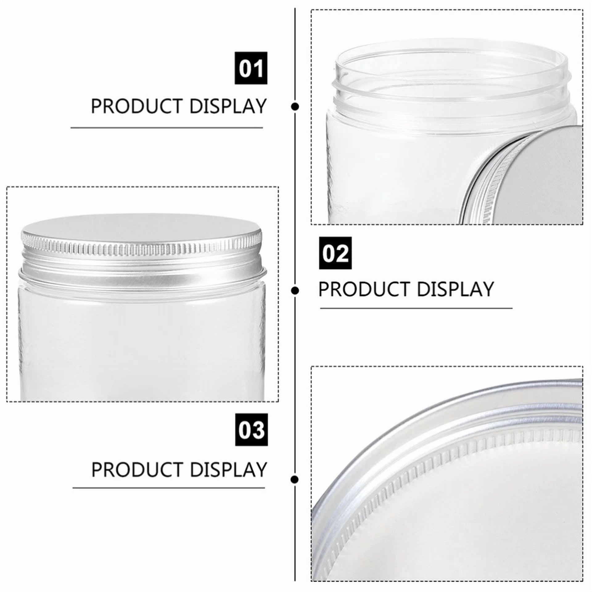 Zyler - 6 Pcs Small Mason Jars With Lids Mini Plastic Bottle Baby Food Clear