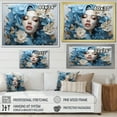 thumbnail image 4 of Designart "Abstract Woman with Flowers in Blue and Beige III" Fashion Framed Wall Art - Glam Blue Fashion Woman Entryway Framed Wall Art, 4 of 6