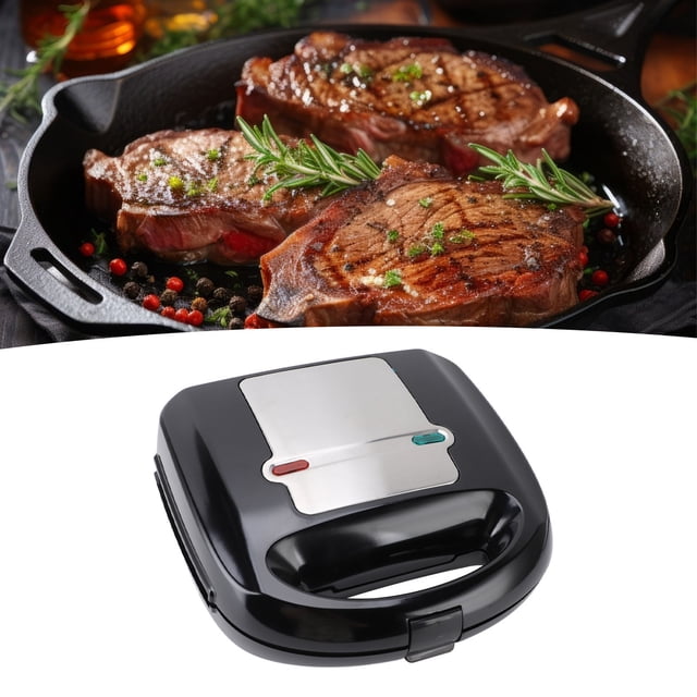 6 in 1 Sandwich Machine, Stick Proof Breakfast Maker with 10 Removable Plates Even Heating Double Sided Simple Sandwich Tool for Sandwiches Donuts Waffles Nuts